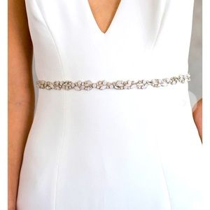 Bridal: Opal and Swarovski Crystal Silk Ribbon Sash